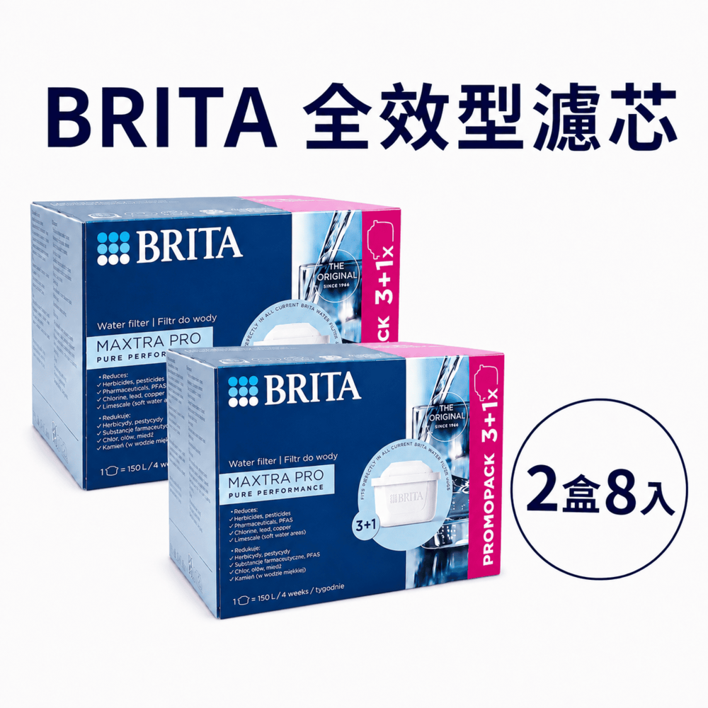 【BRITA】MAXTRA Pro Pure Performance 純淨全效型濾芯 濾水壺適用(歐規平輸)(( 兩盒8入))