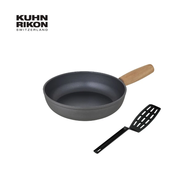 【KUHN RIKON 瑞康屋】阿爾卑斯高效導磁平底鍋24cm(贈 瑞士平煎鏟不沾有縫 )