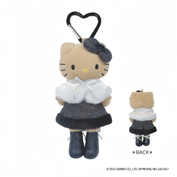 【SANRIO 三麗鷗】Hello Kitty長腿吊飾-毛絨披肩洋裝【平行輸入正品】(1入)