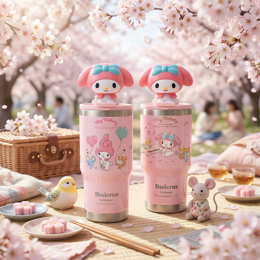 【Buderus】三麗鷗聯名款陶瓷冰霸杯 710ml 2入組(加碼送造型吸管蓋)