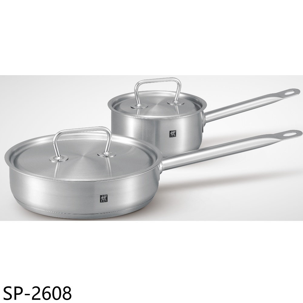 【ZWILLING 德國雙人】不鏽鋼雙鍋組16公分湯鍋24公分深煎鍋贈SP-2608(SP-2608)