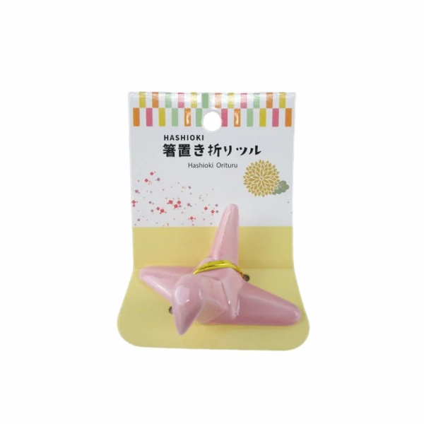 【100LIFEJAPAN】和風立體紙鶴筷架(粉色)(1入)(0)