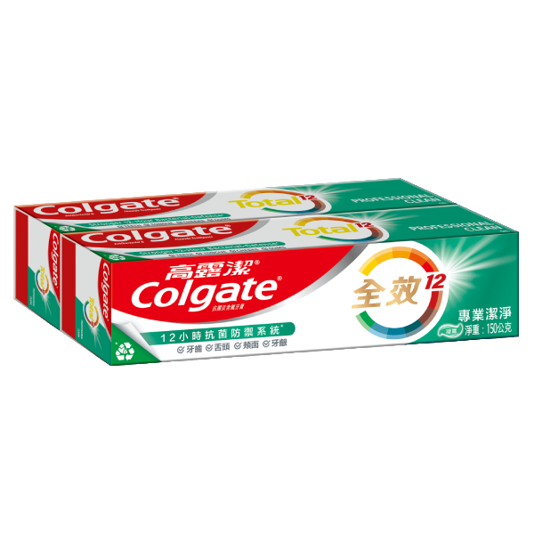 【Colgate 高露潔】全效專業潔淨牙膏(150g*2/組)