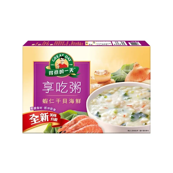 【得意的一天】享吃粥-蝦仁干貝海鮮(40gx4入)
