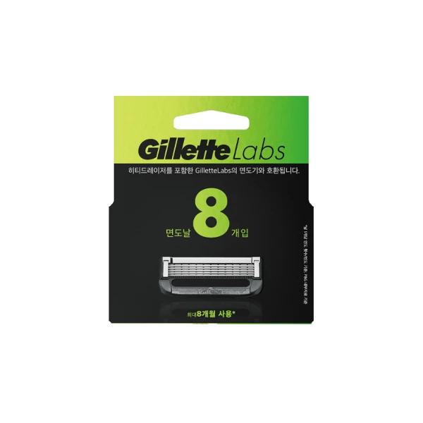 【Gillette 吉列】Labs極光系列刮鬍刀頭8入(1盒)