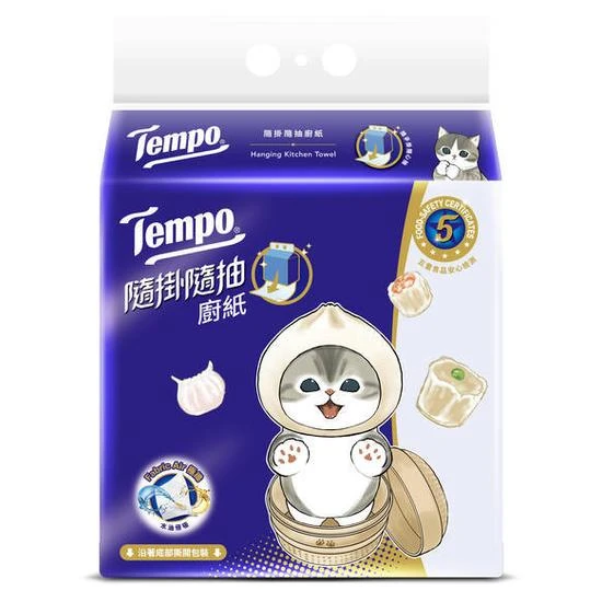 【TEMPO】隨掛隨抽三層廚房紙巾(160抽)