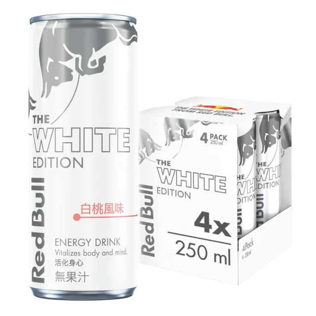 【Red Bull 紅牛】白桃風味能量飲料(250ml*4入)