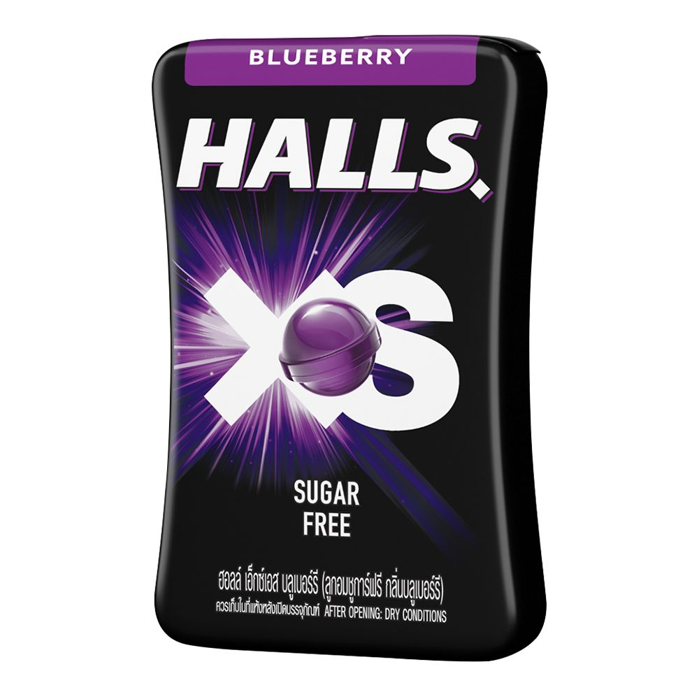【HALLS】XS無糖迷你薄荷風味糖酷冰藍莓口味(12g)