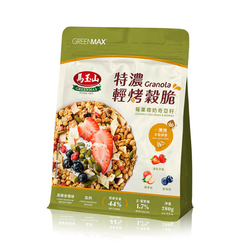 【馬玉山】特濃輕烤穀脆-莓果椰奶奇亞籽(280g)