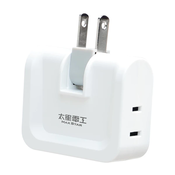 【太星電工】安全轉向三面插 2P(白色)(1卡)