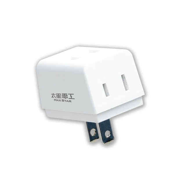 【太星電工】安全D型三面插 2P(白色)(1卡)