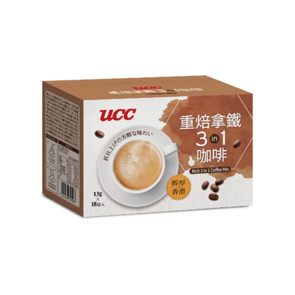 【UCC】重焙拿鐵3合1咖啡(13g*18入)