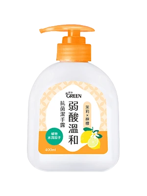 【THEGREEN 綠的】弱酸溫和抗菌潔手露-茉莉X檸檬(400ml)