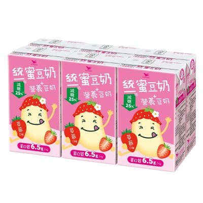 【統一】蜜豆奶營養+豆奶-草莓口味(250ml*6入)