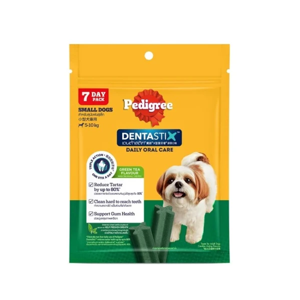 【Pedigree 寶路】X型潔牙骨小型犬專用-綠茶口味(105g)