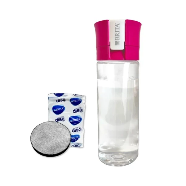 【BRITA】Fill&Go隨身濾水瓶0.6L紫紅色+MicroDisc濾芯片(1入)