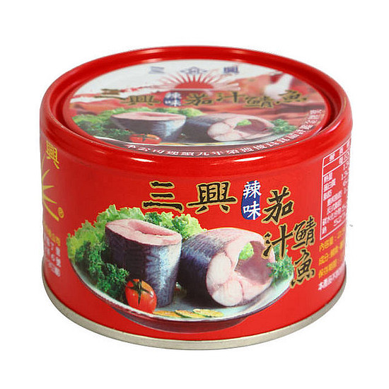 【三興】辣味茄汁鯖魚（易開罐)(２３０ｇ＊３固形量１４５ｇ)