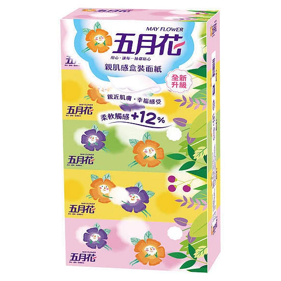 【MAY FLOWER 五月花】五月花親肌感盒裝面紙(160抽*5盒)